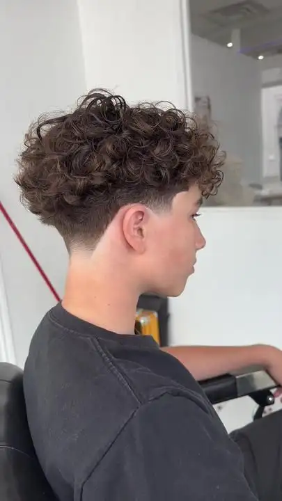 Blowout Low Fade Taper Curly Hair